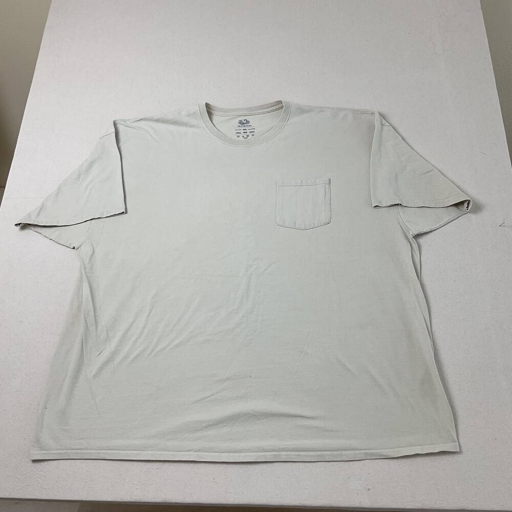 Fruit Of The Loom Off White Short Sleeve T Shirt Mens 4XL